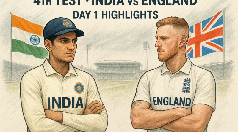 India vs England 4th Test Day 1 Highlights