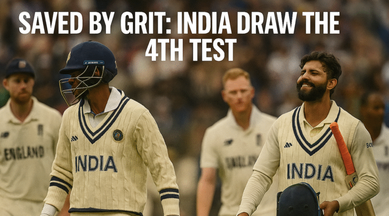 India vs England 4th Test 2025 : Indian players walk off the Old Trafford field after the 4th Test match against England in 2025, showing emotion and unity after a hard-fought performance.