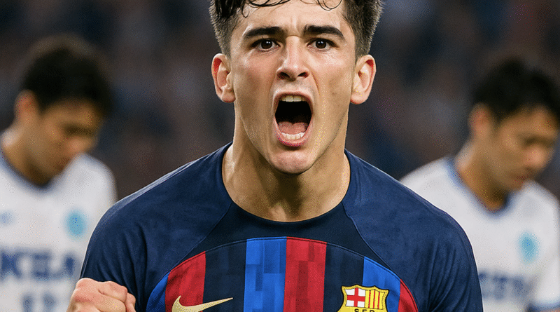 Daegu vs Barcelona - Gavi celebrates goal in 5-0 win